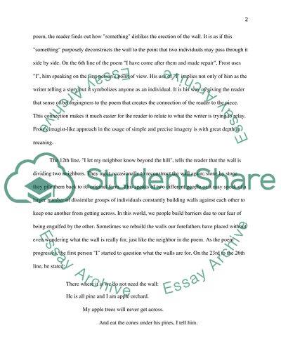 Mending Wall of robert frost