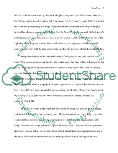 How the Issue of Discrimination Effects the Protagonists in The Diary of Anne Frank