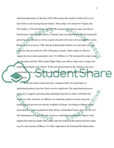 The Atlantic Economys Contribution to the Industrial Revolution