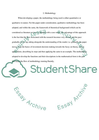 The Evaluation of an Investment Decision