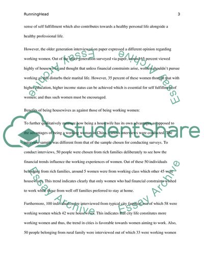 Typical Attitudes of Chinese Modern Women towards Housewives and Working Women