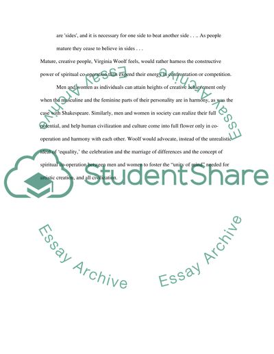 Enough Money, a Room and an Androgynous Mind of Ones Own