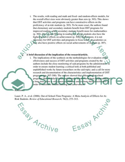 1-2 page critique/summary of an article