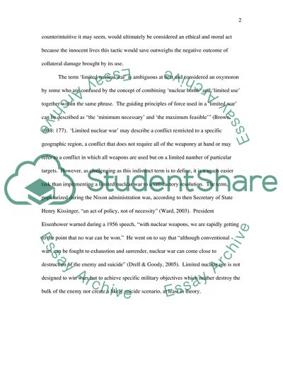 Can Limited Nuclear Warfare Be an Ethical and Humane Policy for a Government