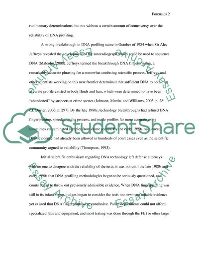 The Development of DNA Fingerprinting and Computer Forensics