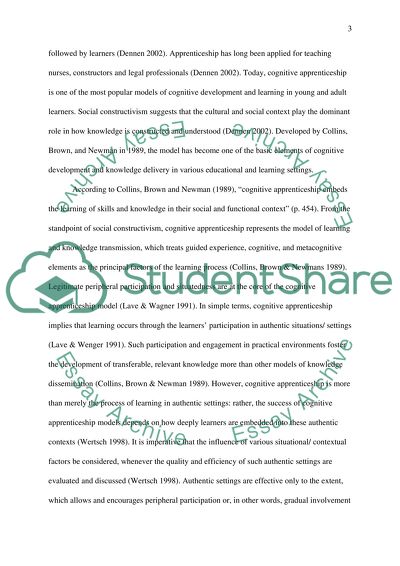 Strengths and Limitations of Viewing Learning as an Apprenticeship