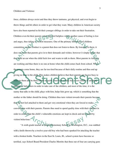 Children and Violence in Society