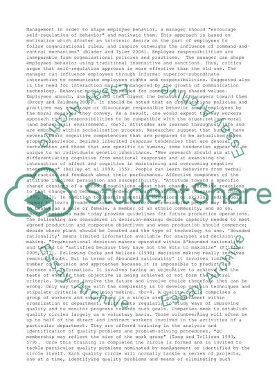 Self-Regulation Approach in Management