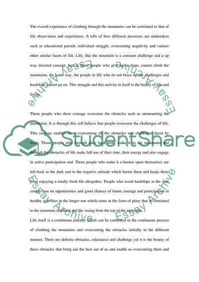 Life is like mountain climbing