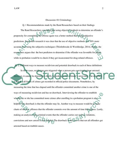 Seminar in criminology - Discussion 10