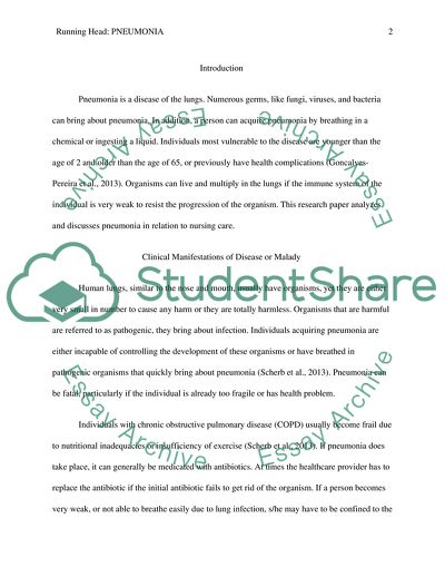 Pneumonia in Relation to Nursing Care