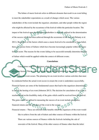 Failure of Music Festivals