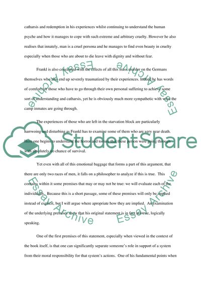 Philosophy. Viktor Frankls Mans Search for Meaning, Platos Theory of Forms