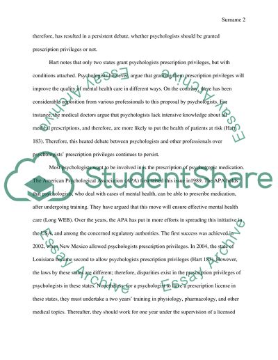 Arguments for and Against Prescription Writing by Psychologists