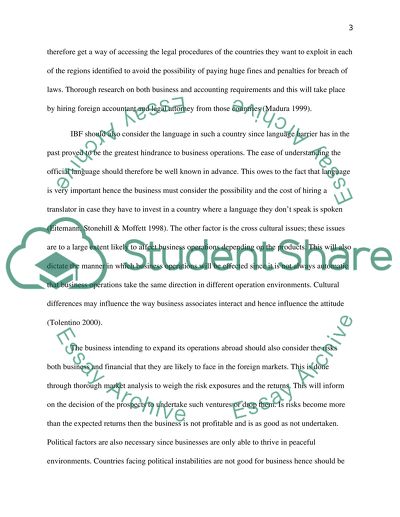 Financial and Non-Financial Factors in International Business
