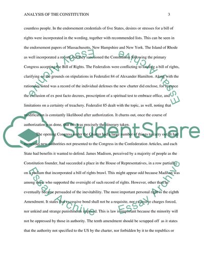 Analysis of the Constitution