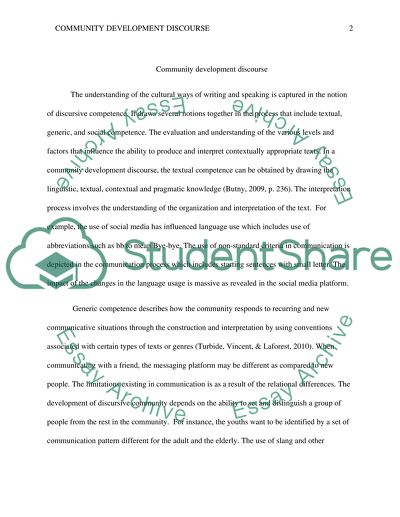 Community Development Discourse