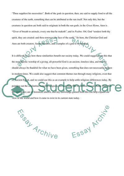 Signfiance of the simularities between Psalms 104 and the hym of Aton