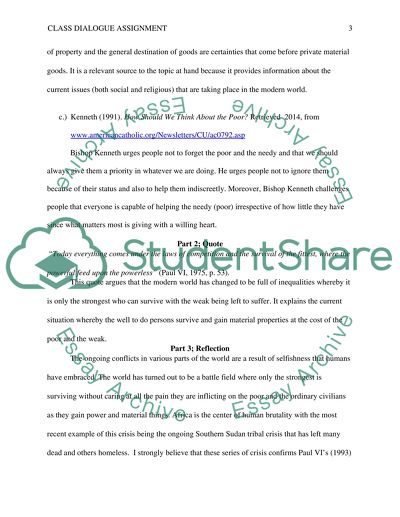 Class Dialogue Assignment