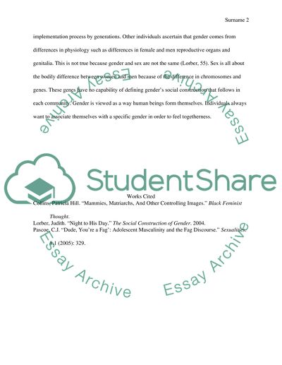 The Social Construction of Gender