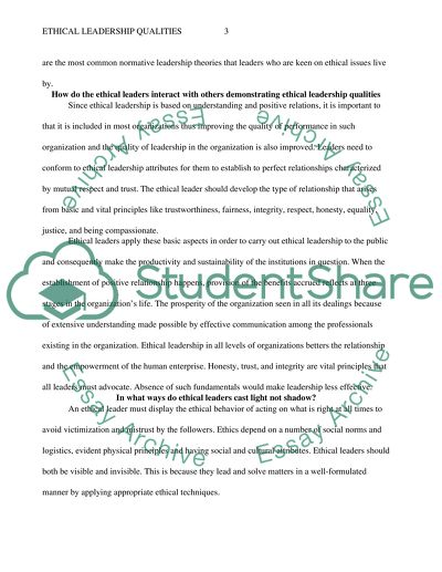 Ethical Leadership Quality Issues