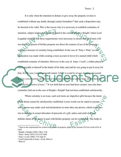 Issues Concerning Equity and Trusts