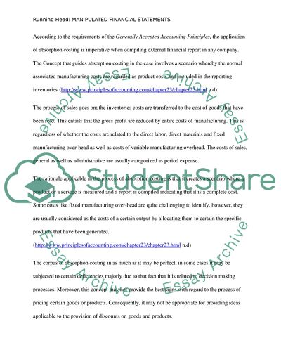 Manipulated Financial Statements