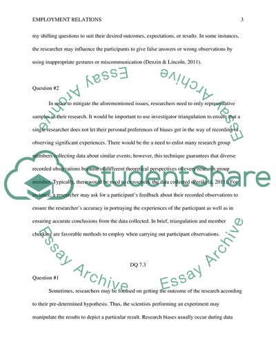 Qualitative Research Design: Employment Relations