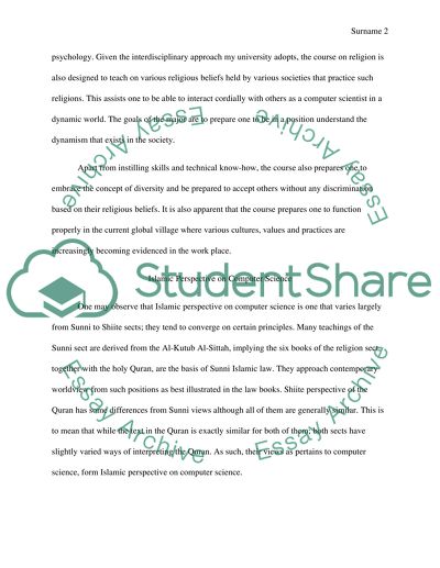 Islamic and Christian Perspective on Computer Science