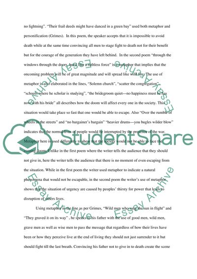 Use of metaphor in poetry