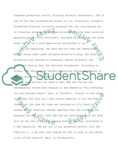 CSI: Crime Scene Investigation and Television Production