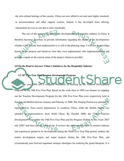 Tourism Development Program in China