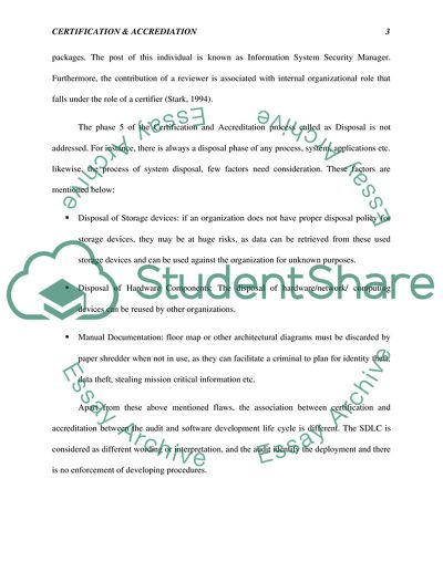 Certification and accreditation