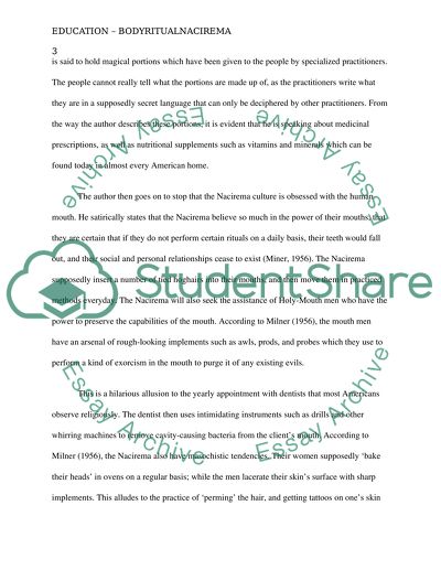 Body Ritual among the Nacirema