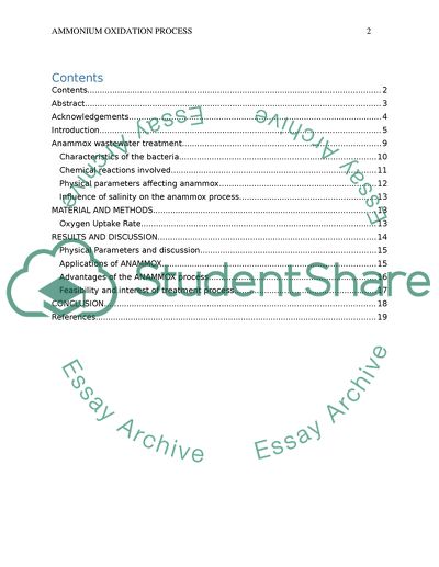 Nitrogen Removal from Wastewater Using Anammox Process