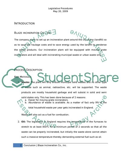 Incineration process for turning waste to energy in England