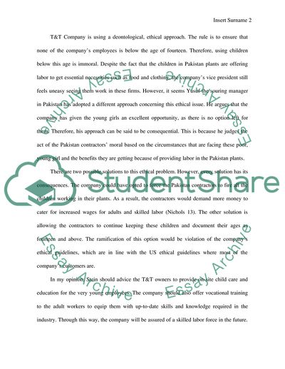 Timothy and Thomas Companys Deontological, Ethical Approach