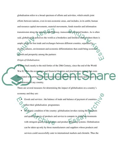 Globalisation: The Road Forward or The Road to Nowhere