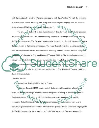 English Phonological Errors Produced by Saudi Learners