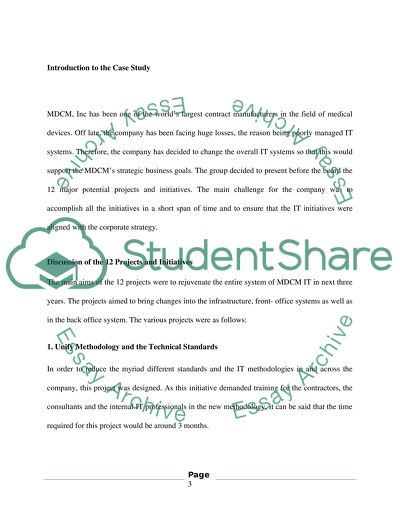Discussion of the 12 Projects and Initiatives