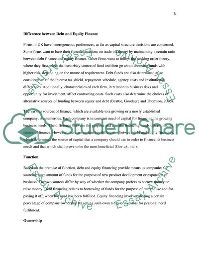 Difference between Debt and Equity Finance