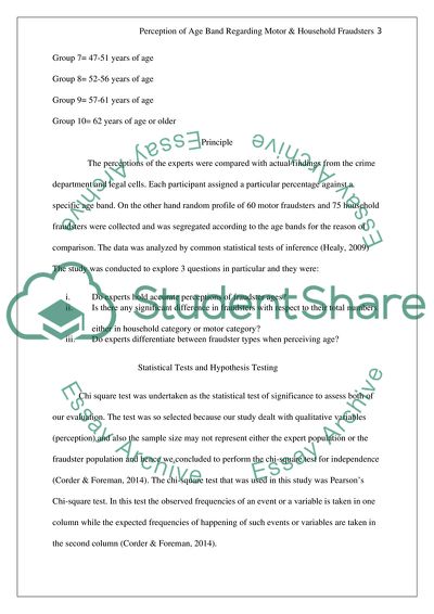 Comparison of Experts Perception of Age Bands Regarding Motor and Household Fraudsters