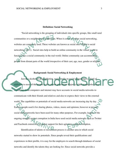 Social Networking and Employment