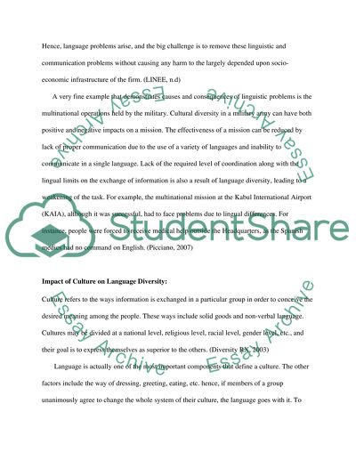 Importance of Language Diversity on Multinational Organisations