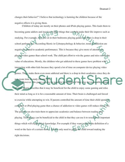 Effects of Technology on Children