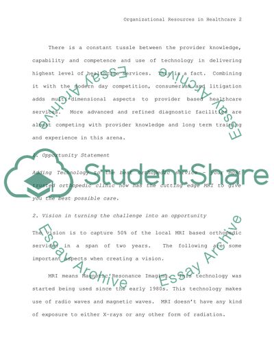 Optimal Allocation of Organizational Resources in Healthcare