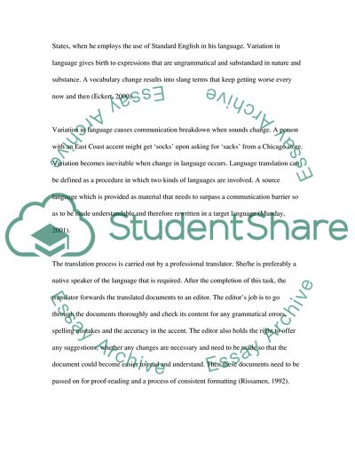 How Does Language Variation Affect The Role of The Translator