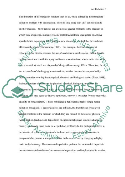 Benefits and limitations single-media vs milti-media air pollution regulatitons or contorl