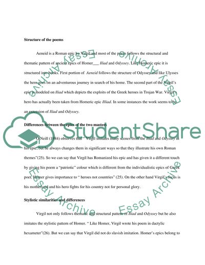 Comparison of Homers and Virgils epics