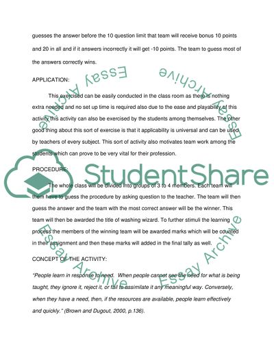 Active teaching strategy